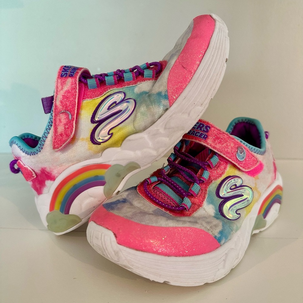 Sketchers Rainbow Racer Girl’s Shoes Toddler Size 13